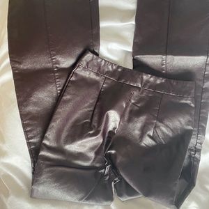 ASOS Collusion Maroon Flared Leather Pants